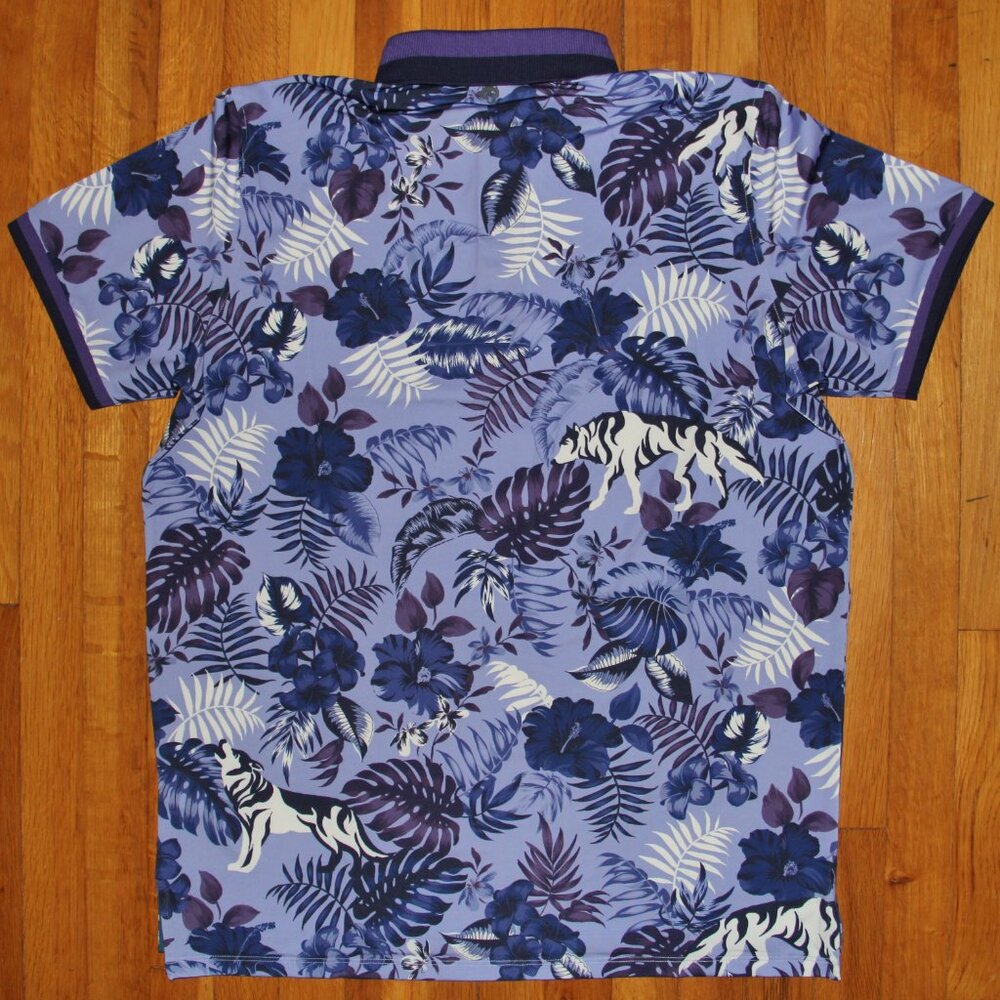 Greyson Floral Wolf Jungle Golf Polo Mens L XXL - Picture 5 of 6